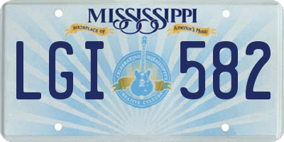 MS license plate LGI582