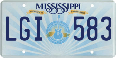 MS license plate LGI583