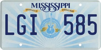 MS license plate LGI585