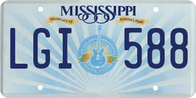MS license plate LGI588