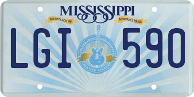 MS license plate LGI590