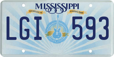 MS license plate LGI593