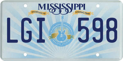 MS license plate LGI598
