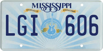 MS license plate LGI606
