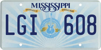 MS license plate LGI608