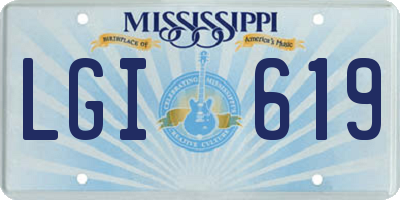 MS license plate LGI619