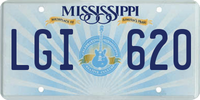 MS license plate LGI620