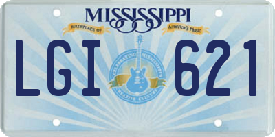 MS license plate LGI621