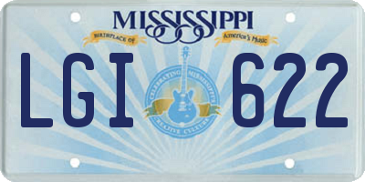 MS license plate LGI622
