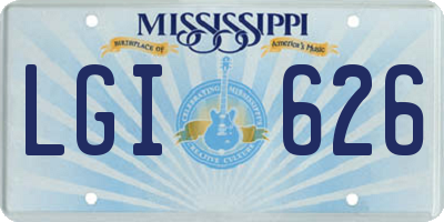MS license plate LGI626