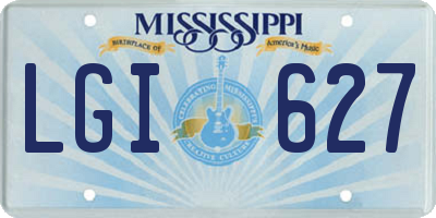 MS license plate LGI627
