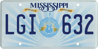 MS license plate LGI632