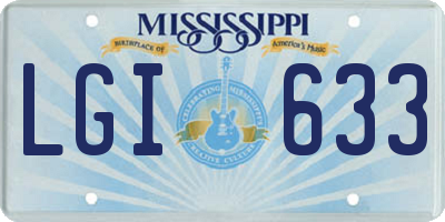 MS license plate LGI633
