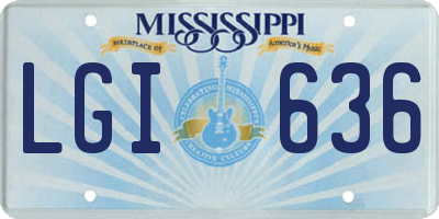 MS license plate LGI636