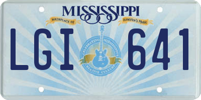MS license plate LGI641