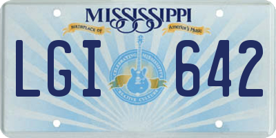 MS license plate LGI642