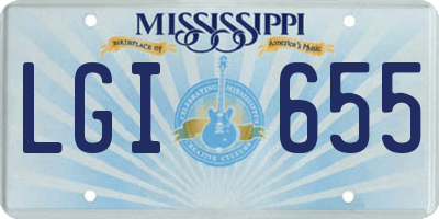 MS license plate LGI655