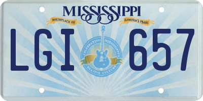 MS license plate LGI657