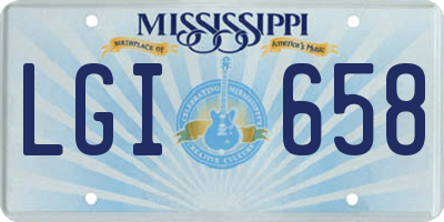 MS license plate LGI658