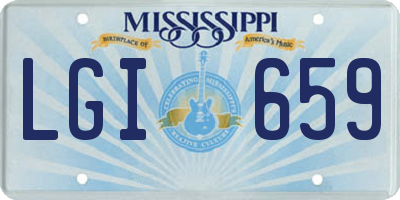 MS license plate LGI659