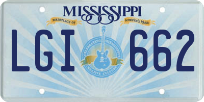 MS license plate LGI662