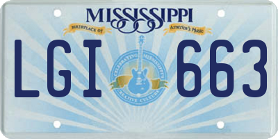 MS license plate LGI663