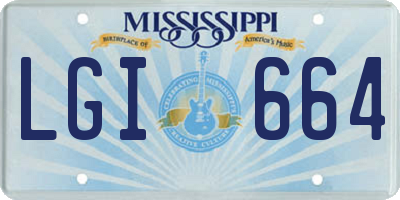 MS license plate LGI664