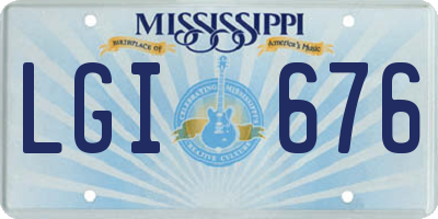 MS license plate LGI676