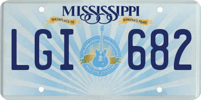 MS license plate LGI682