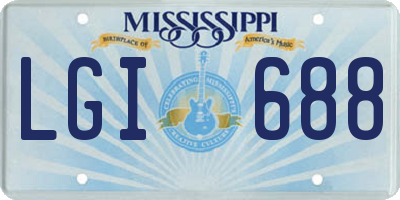 MS license plate LGI688