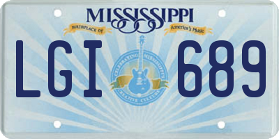 MS license plate LGI689