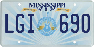 MS license plate LGI690