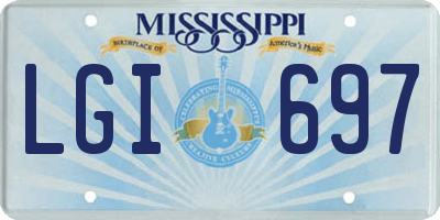 MS license plate LGI697