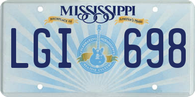 MS license plate LGI698