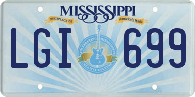MS license plate LGI699
