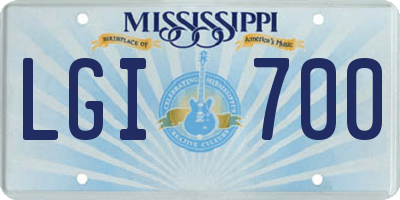 MS license plate LGI700