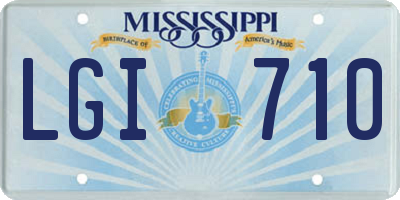 MS license plate LGI710
