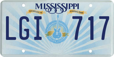 MS license plate LGI717