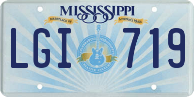 MS license plate LGI719