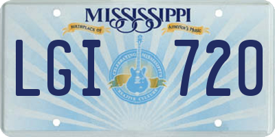 MS license plate LGI720