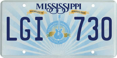 MS license plate LGI730