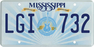 MS license plate LGI732