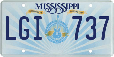 MS license plate LGI737
