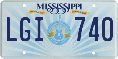 MS license plate LGI740