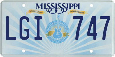 MS license plate LGI747