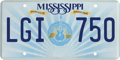 MS license plate LGI750