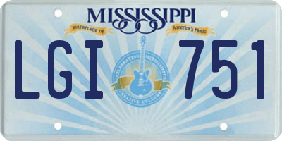 MS license plate LGI751