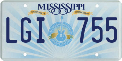 MS license plate LGI755