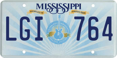 MS license plate LGI764