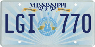 MS license plate LGI770